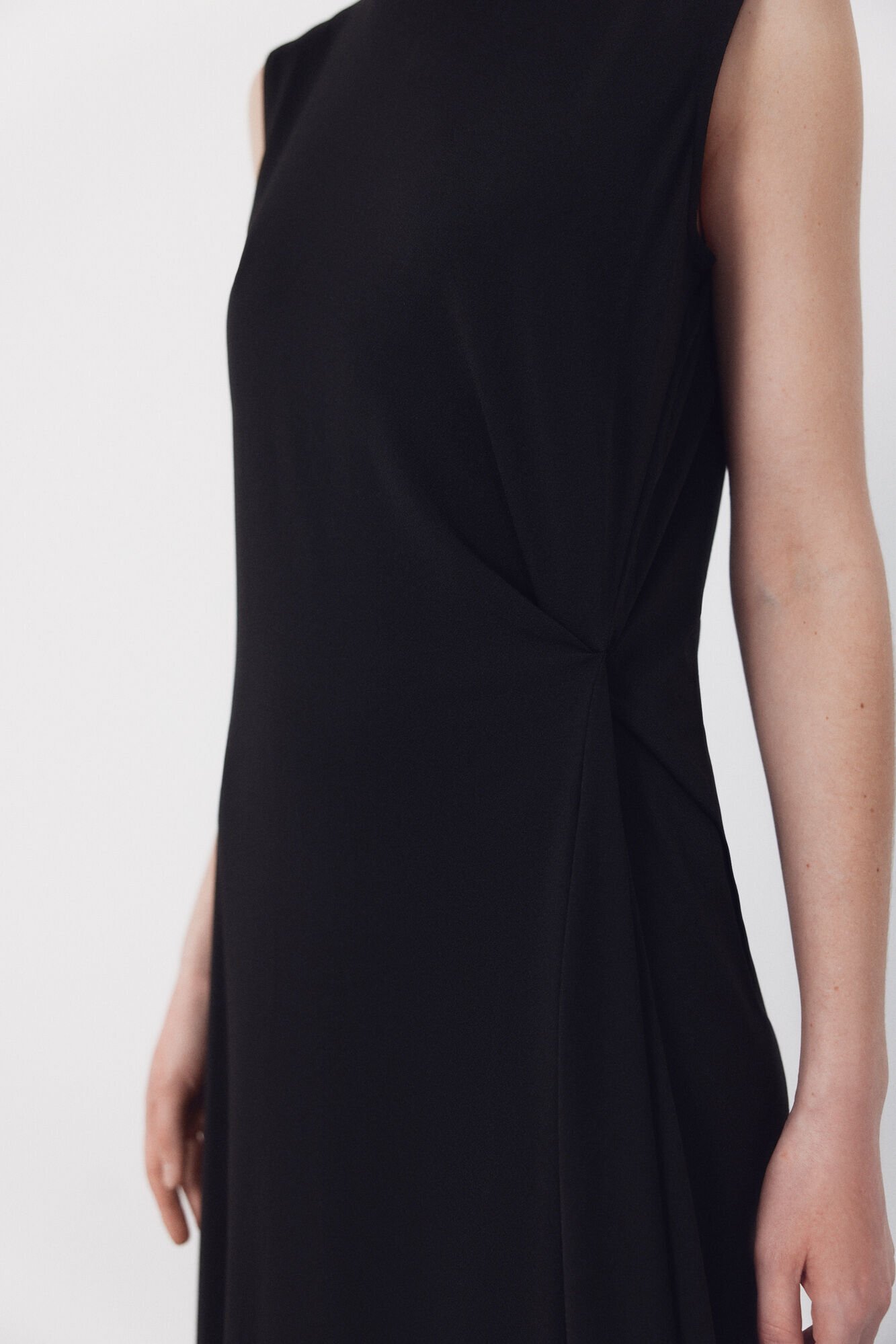 Cortefiel Side knot dress Black