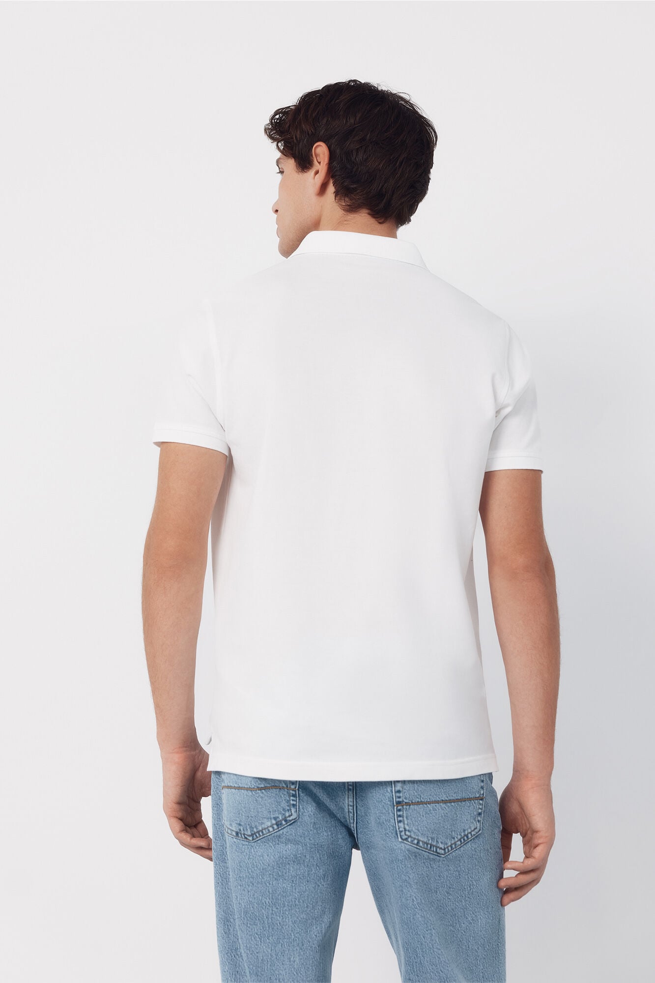 Cortefiel Polo b&aacute;sico de piqu&eacute; slim Branco