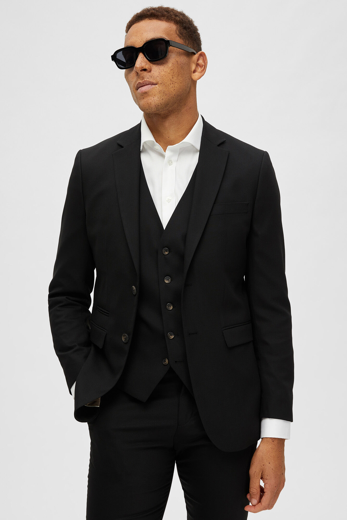 Selected Blazer Slim Fit com l&atilde; Preto