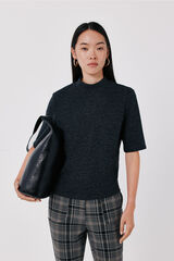 Cortefiel Short sleeve top Dark grey