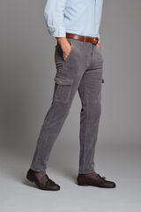 Cloking Cal&ccedil;a cargo de veludo cotel&ecirc; Cinzento