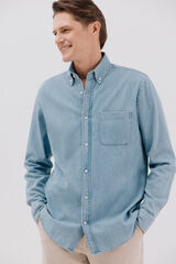 Cortefiel Denim shirt Blue