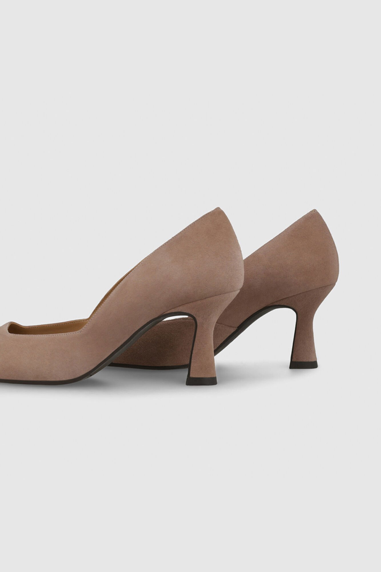 Lodi Sapatos de camur&ccedil;a com decote quadrado Castanho