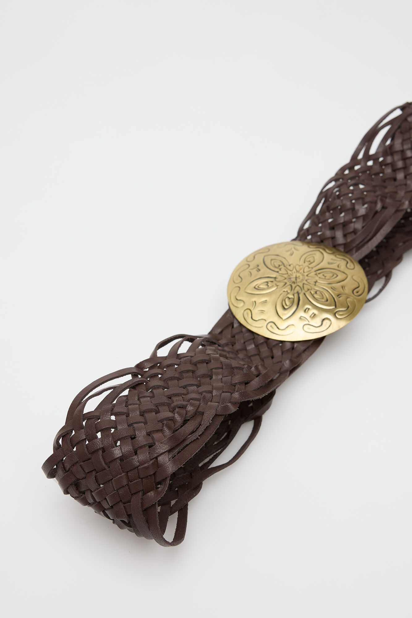 Slowlove Woven belt Dark brown