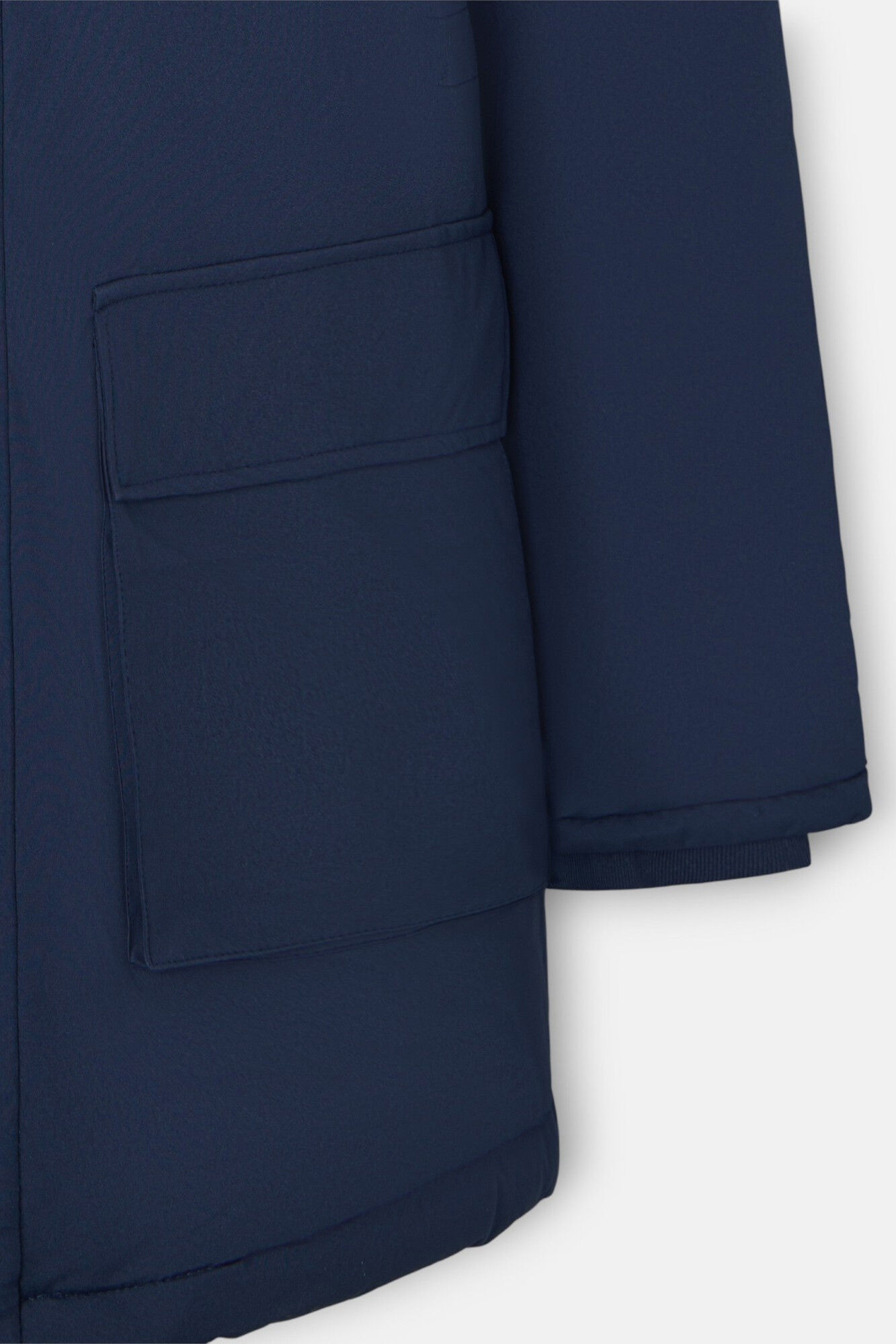 Silbon Sobretudo t&eacute;cnico longo com capuz Azul