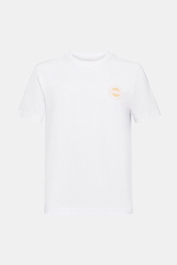 Cortefiel Camiseta algodón logo y transfer en espalda Blanco