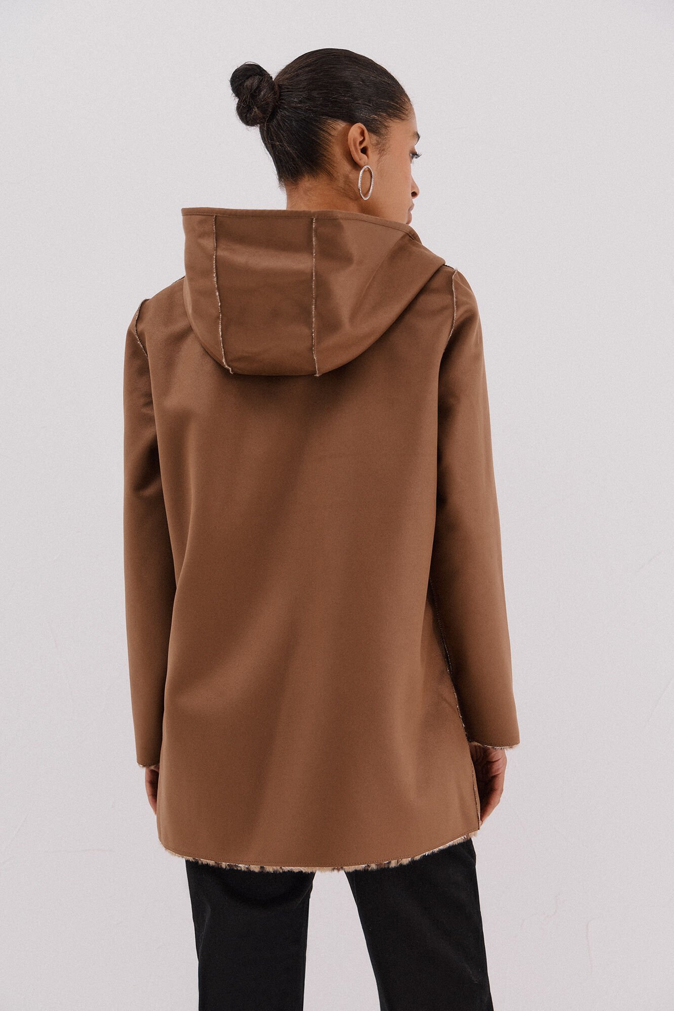 Cortefiel reversible double-sided effect coat Dark brown