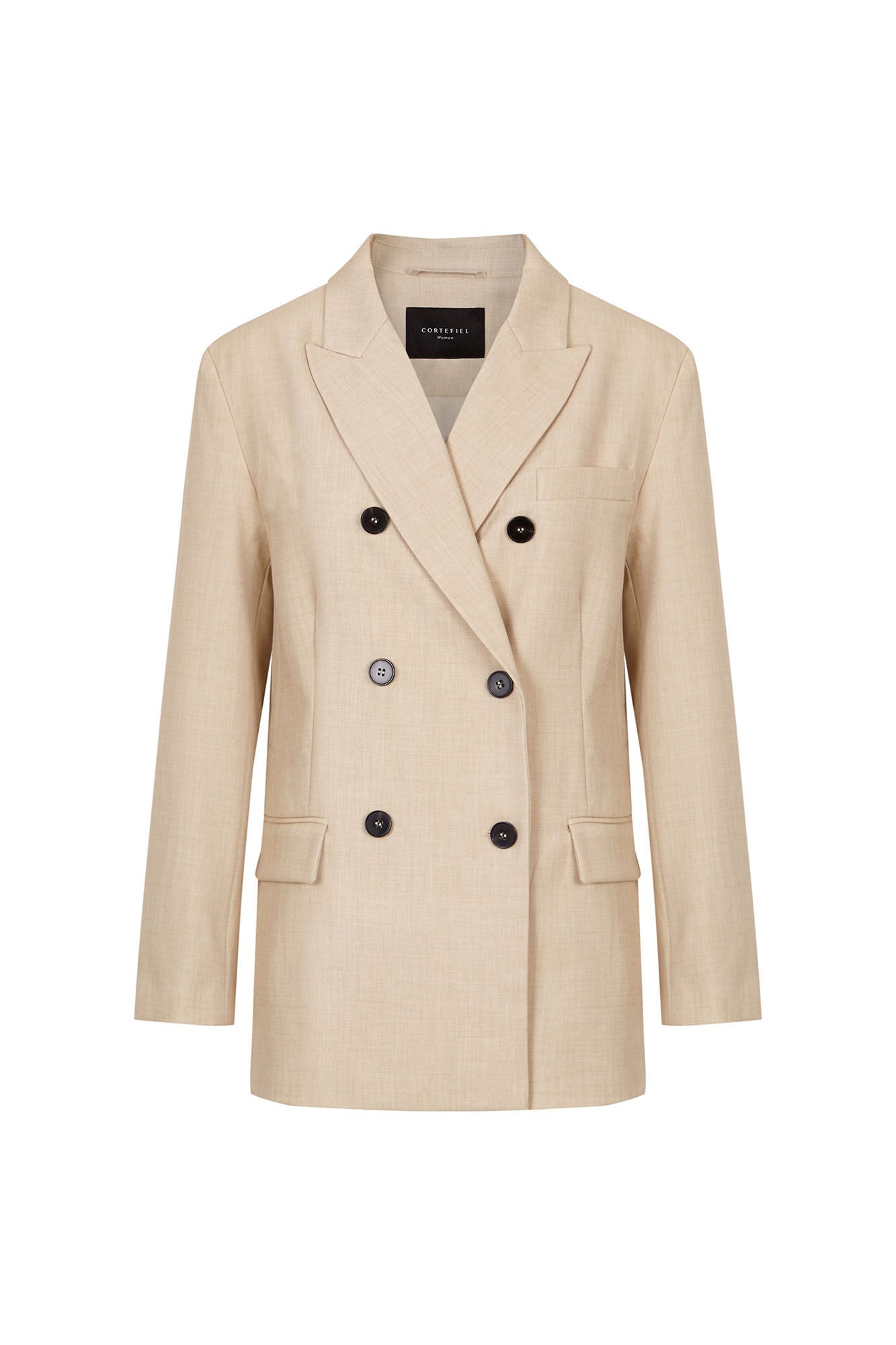 Cortefiel Blazer with large lapels Ivory