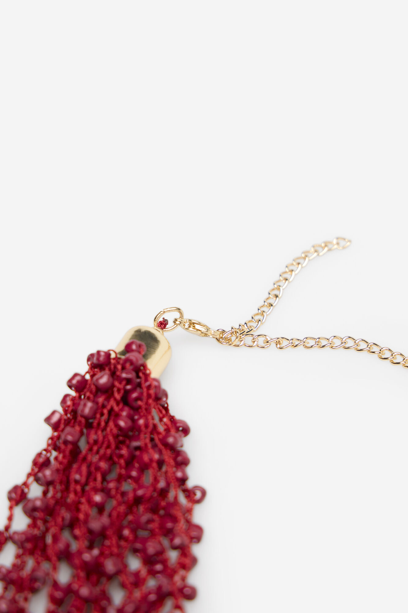 Cortefiel Collar largo abalorios Granate