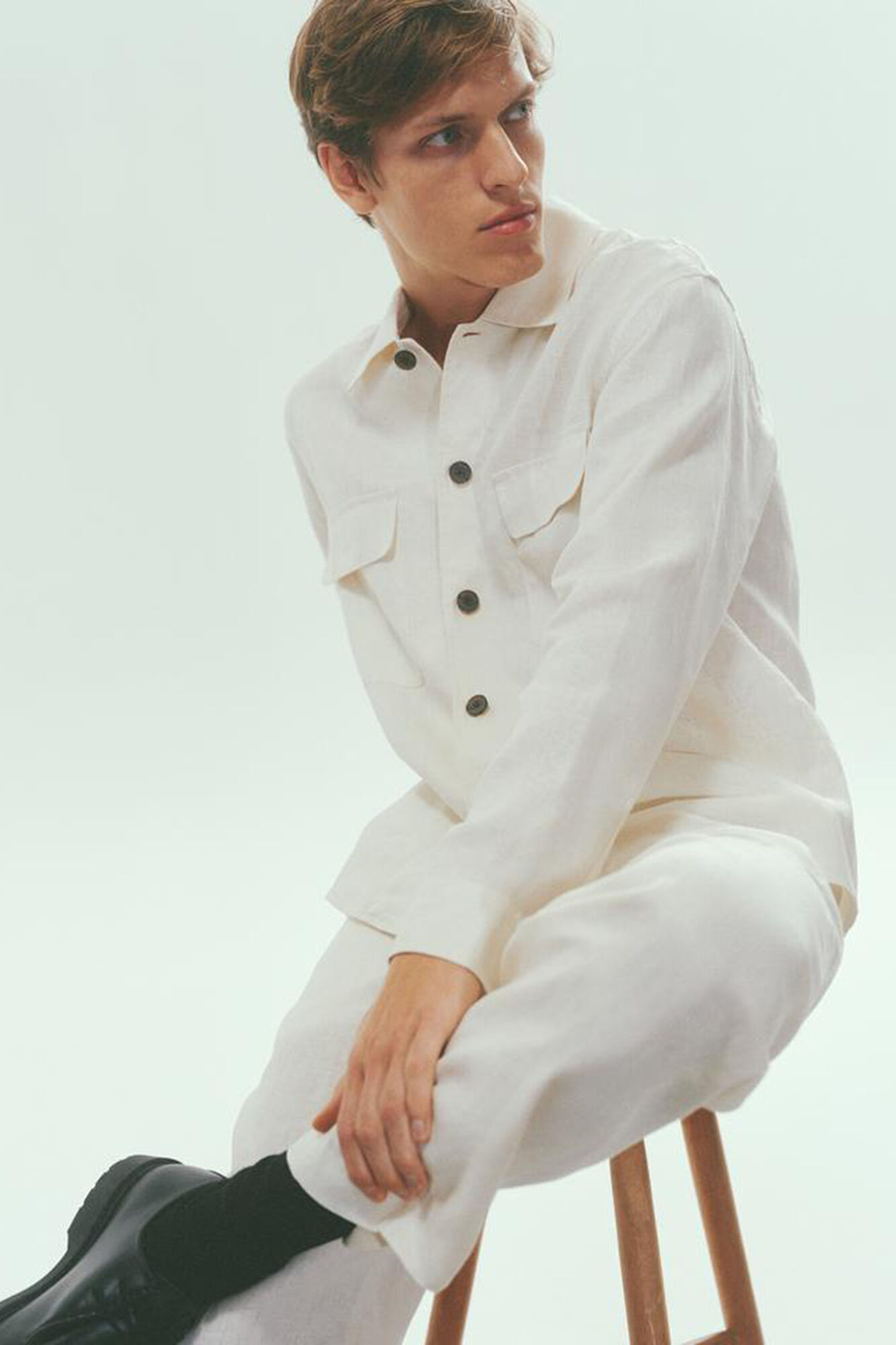 Selected Sobrecamisa de linho Branco