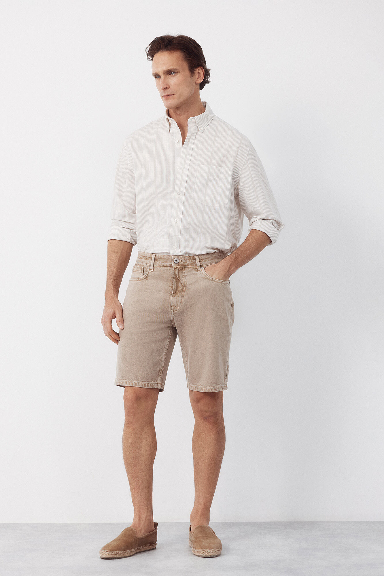 Cortefiel Bermuda denim de cor normal