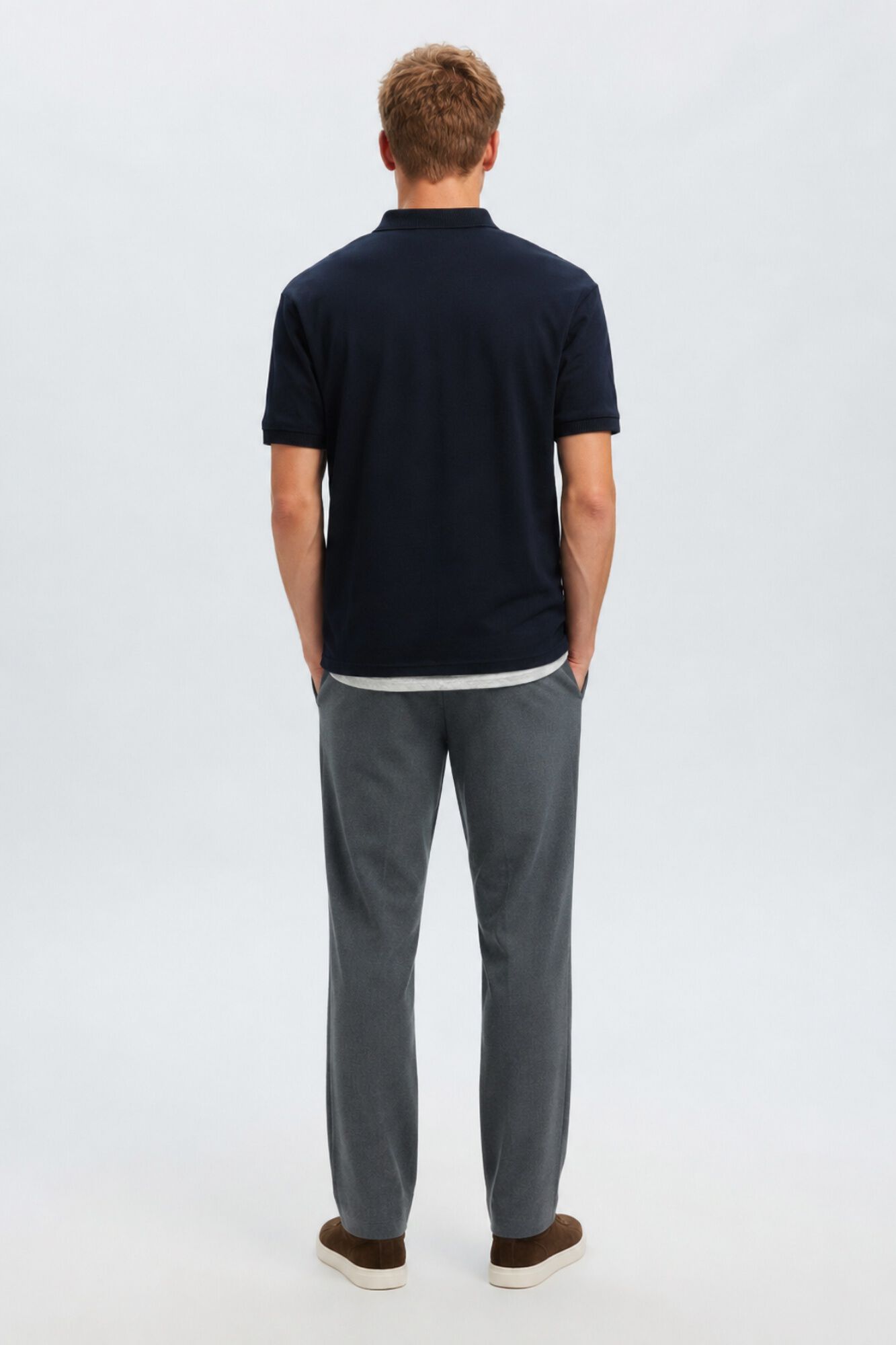 Selected Polo b&aacute;sico em piqu&eacute; Azul