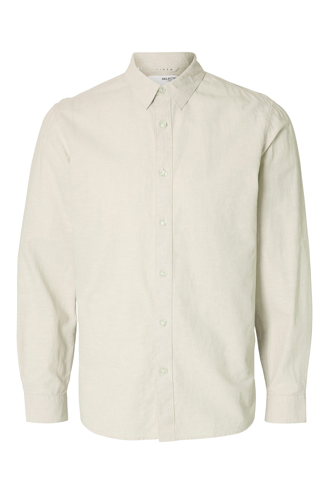 Selected Camisa de linho slim fit Verde