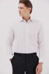 Cortefiel Tencel cotton striped dress shirt White