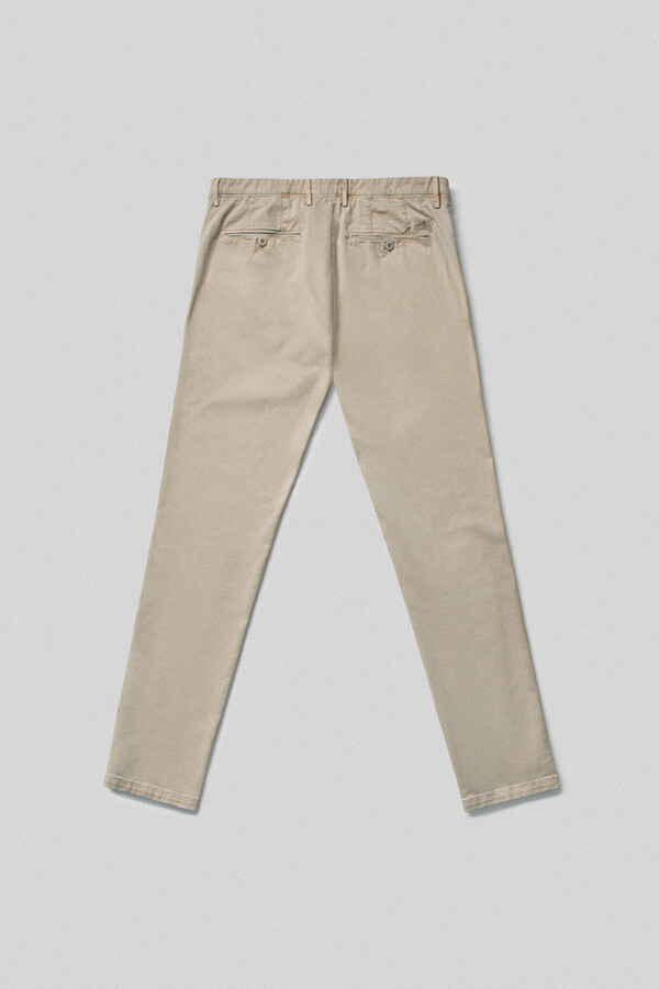 Cortefiel Slim-fit chinos with elasticated waistband Beige