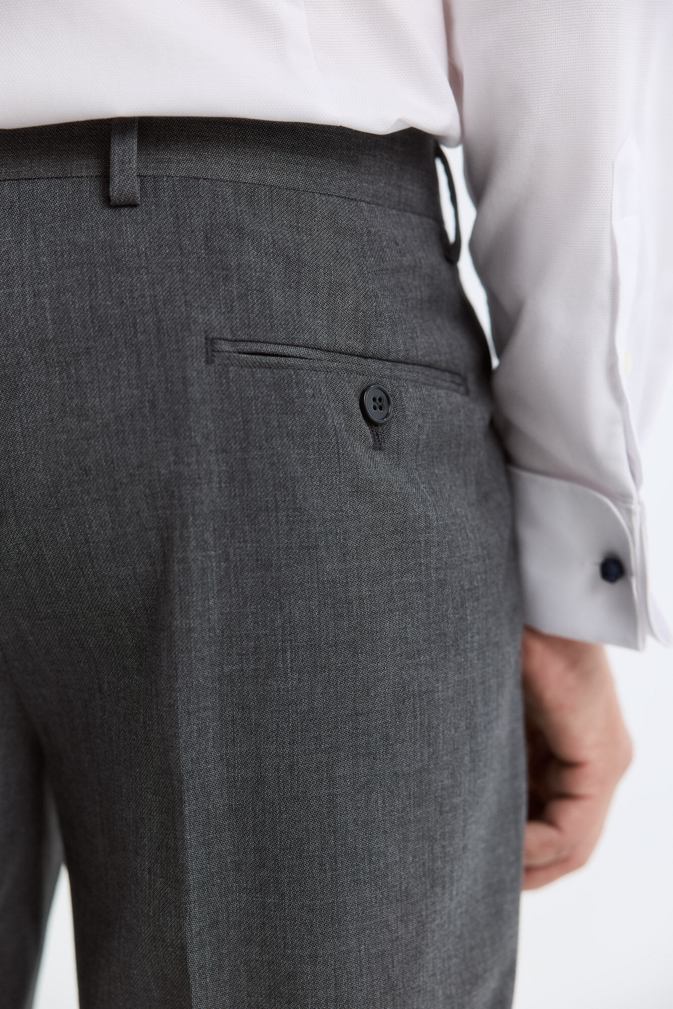Cortefiel Grey split leather trousers Dark grey