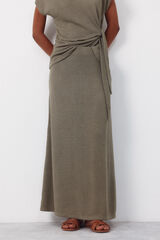 Cortefiel Jersey-knit skirt Kaki