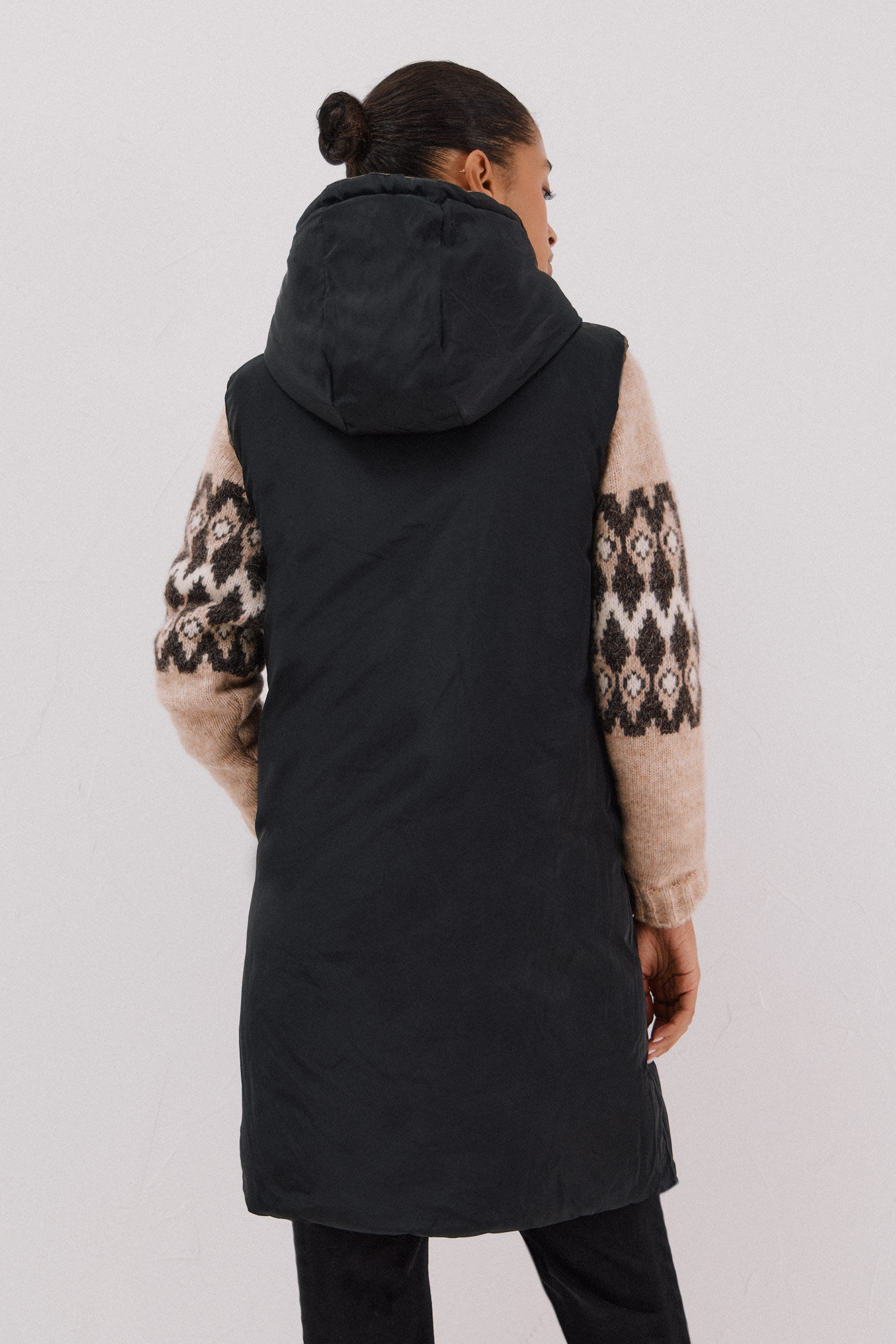 Cortefiel Long reversible gilet Kaki