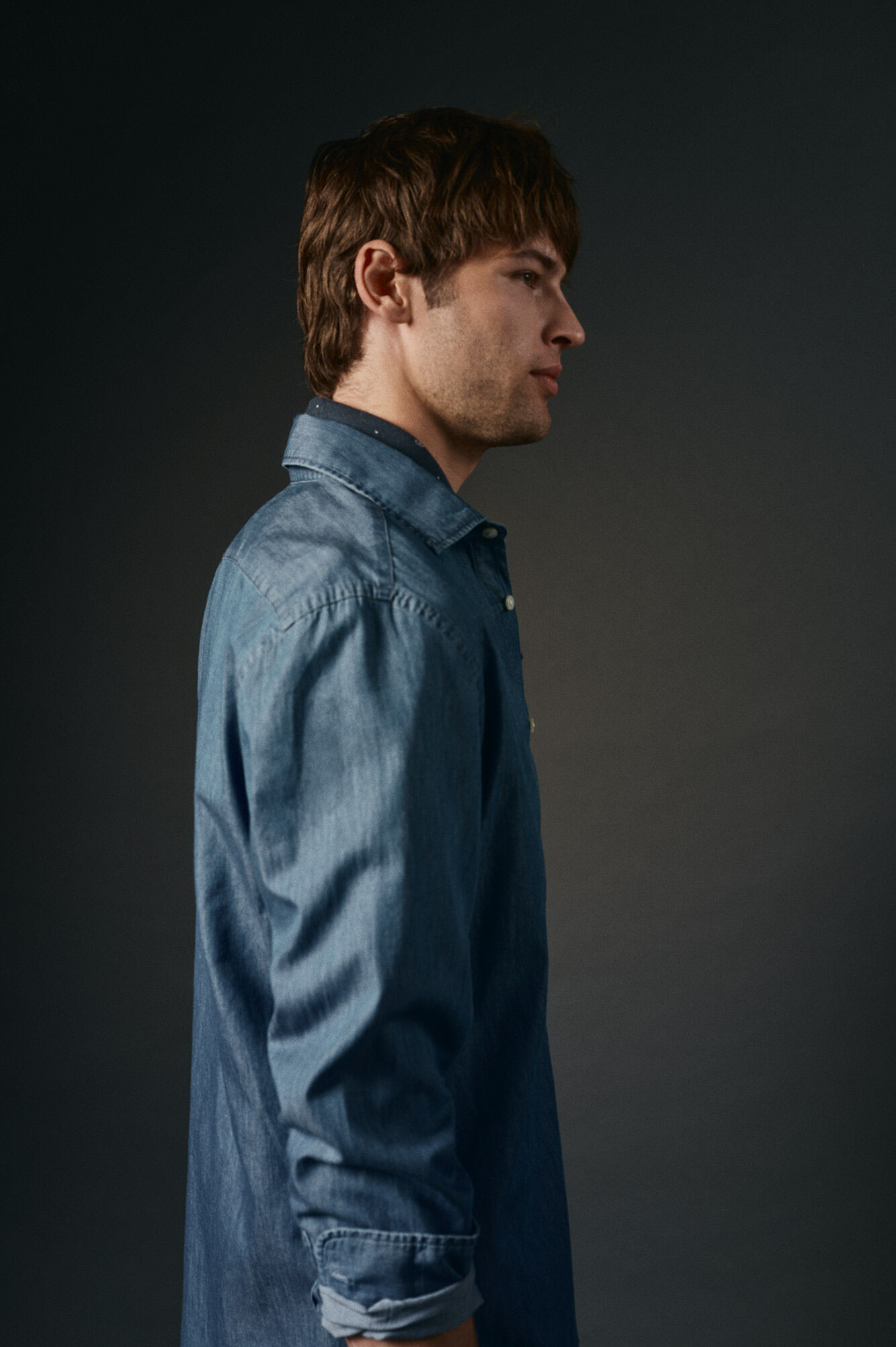 OOTO Camisa de ganga Azul