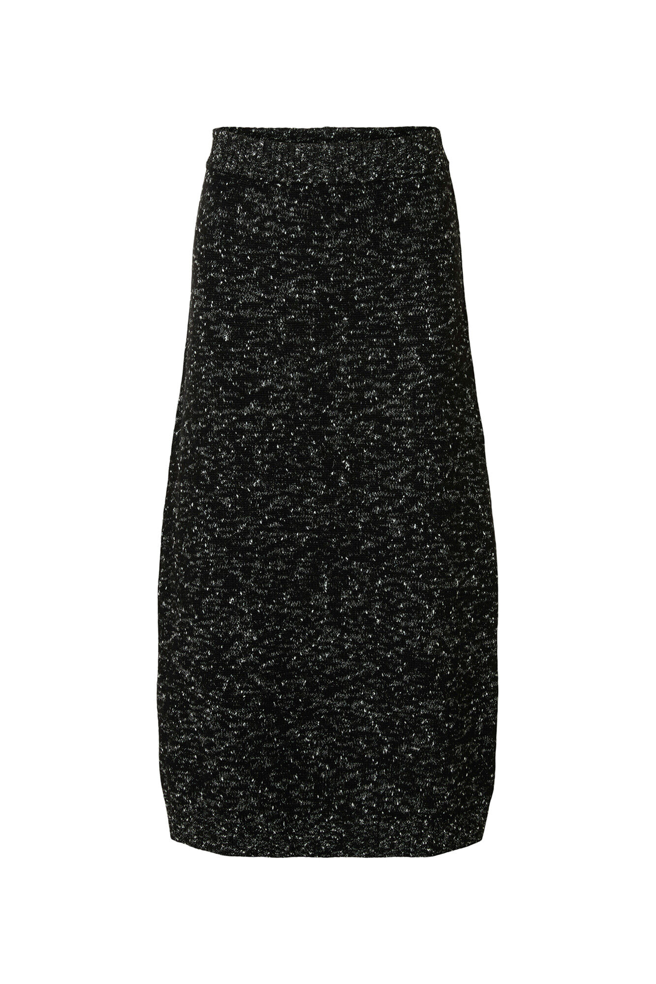 Selected Saia midi de algod&atilde;o org&acirc;nico Preto