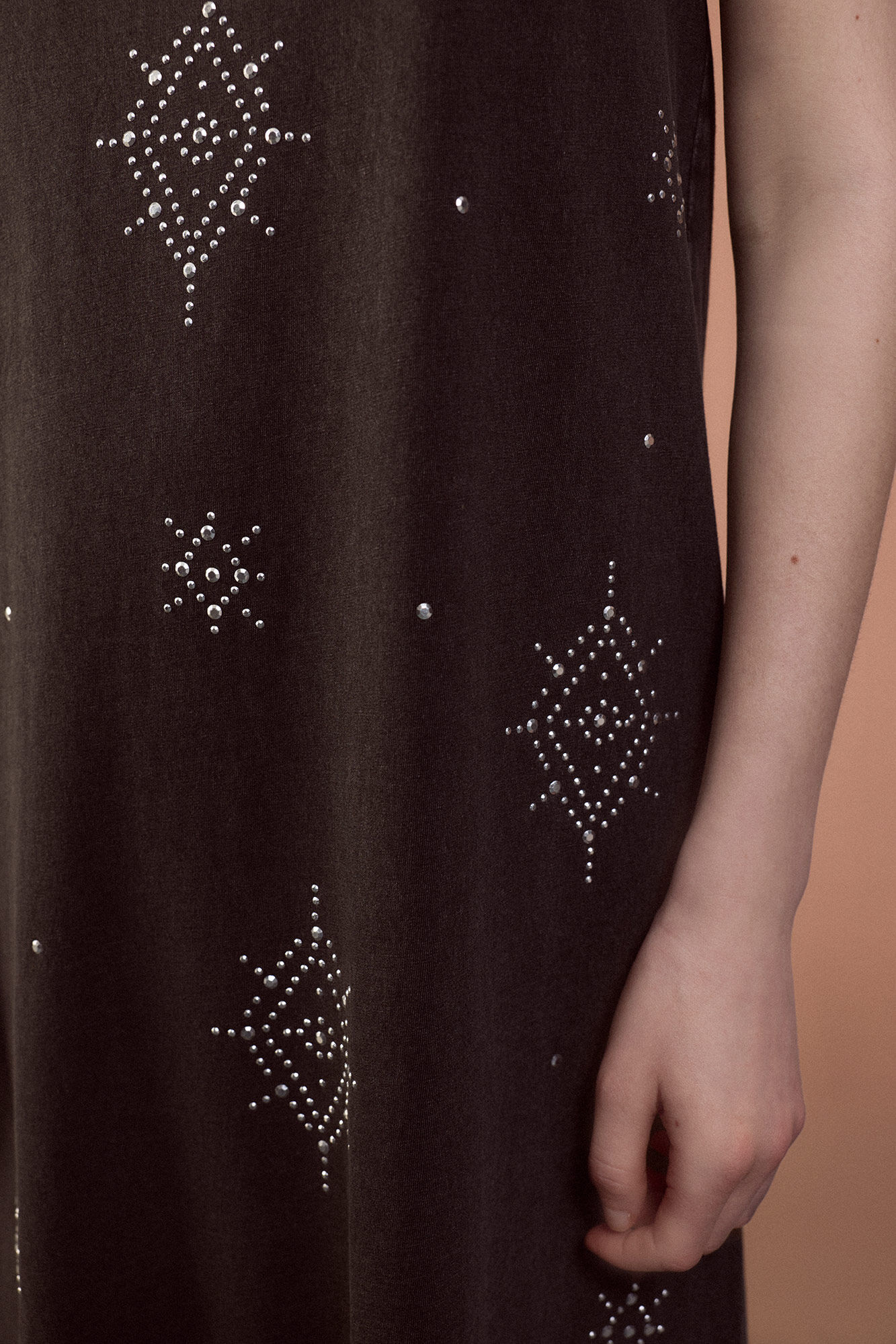 Slowlove Vestido tirantes tachas Negro