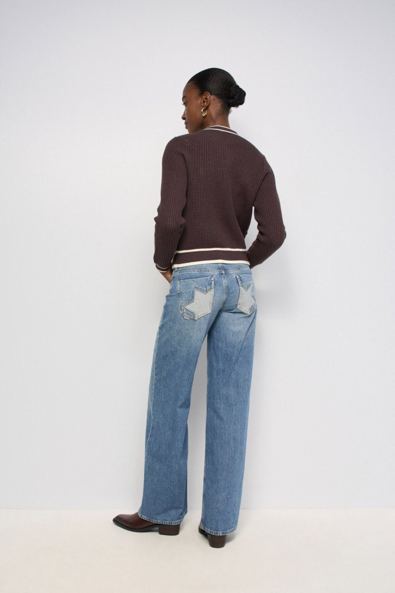 Salsa Jeans Casaco de malha abotoado Castanho