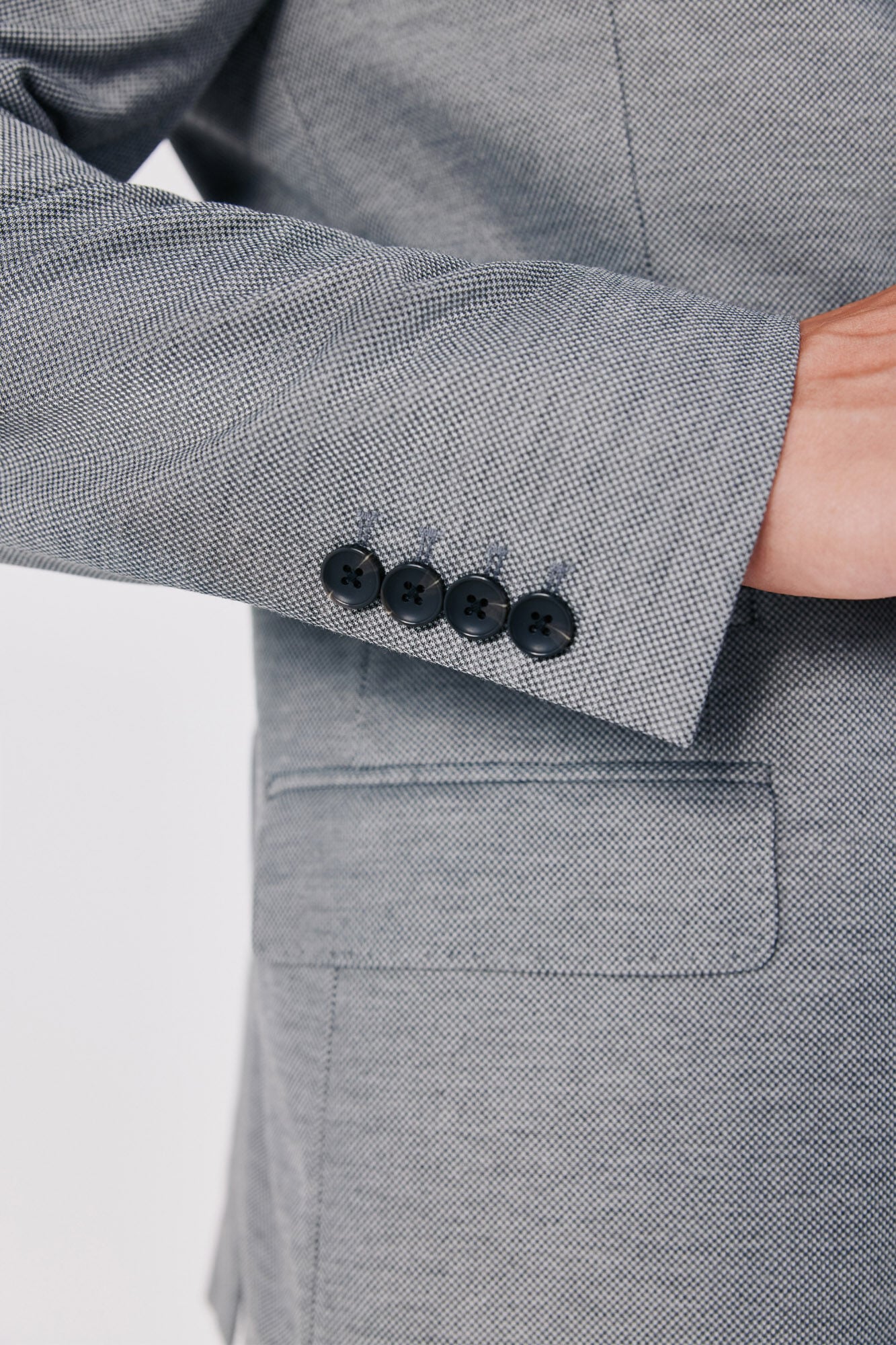Cortefiel Basic knit blazer Dark grey