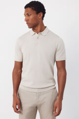 Cortefiel Basic short sleeve polo shirt Beige