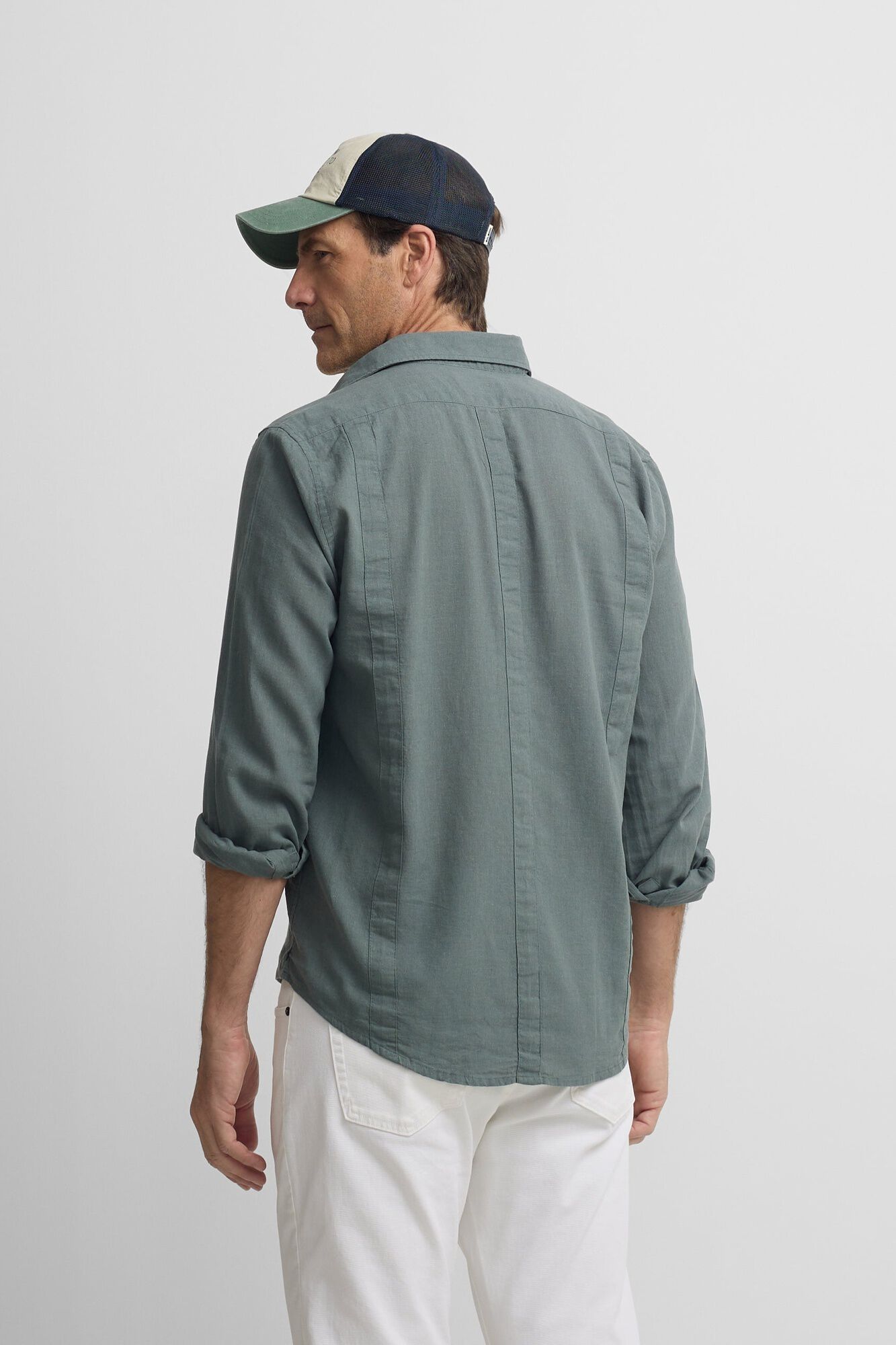 Silbon Camisa sport em linho Verde