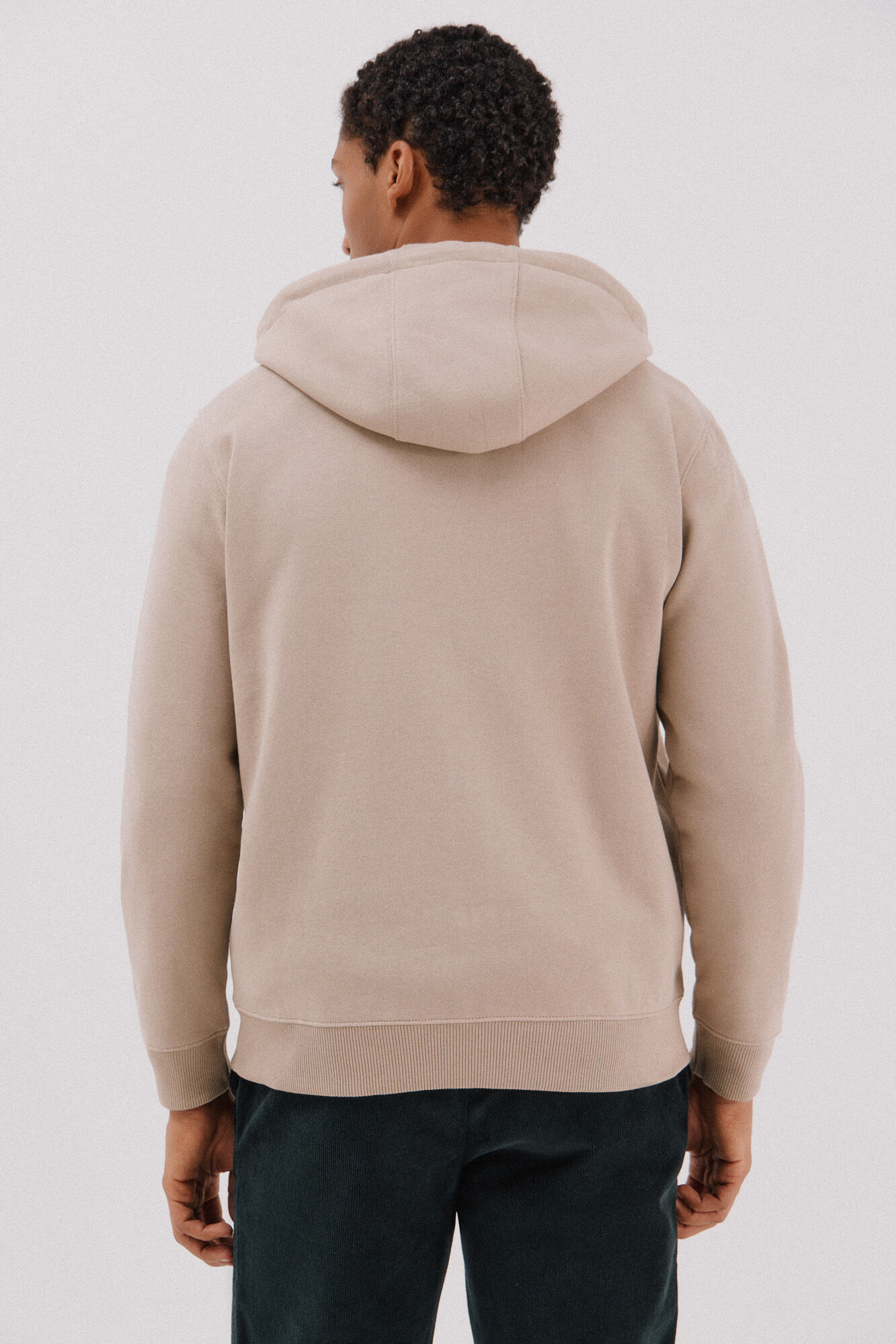 Cortefiel Hooded cardigan Beige