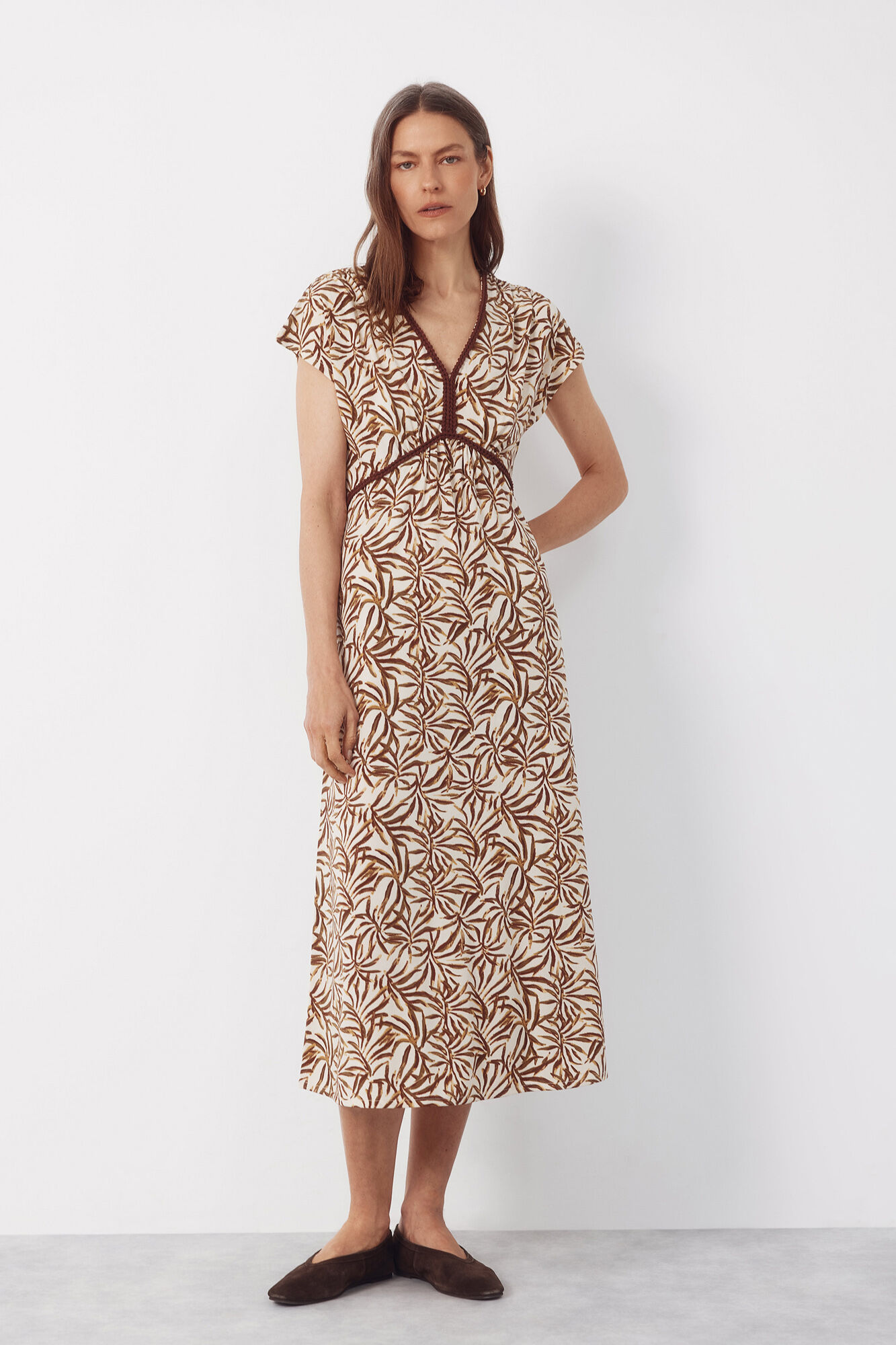 Cortefiel Braided print dress
