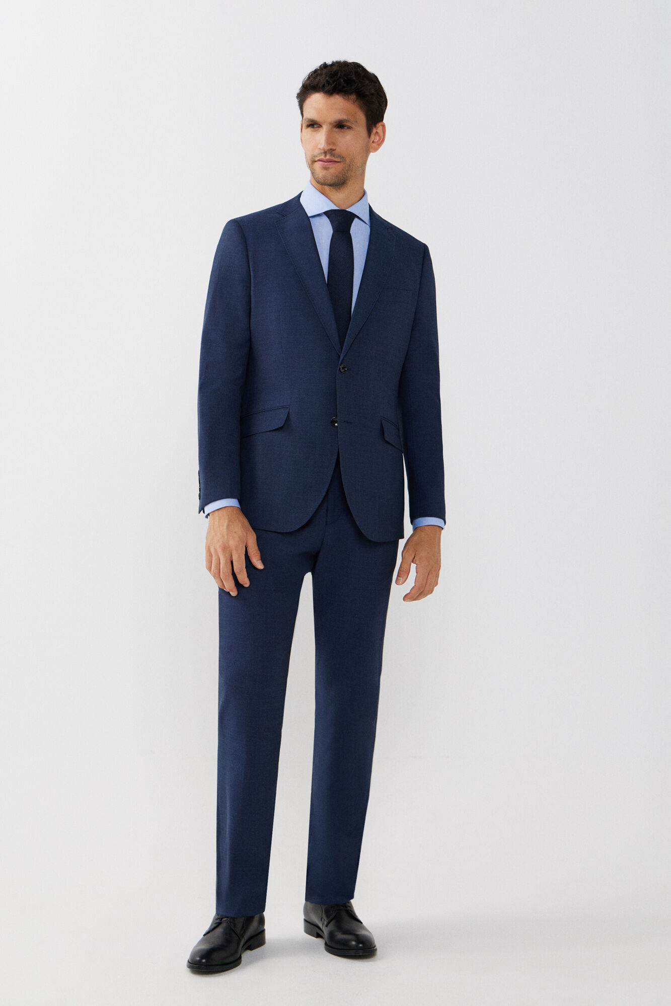 Cortefiel Coolmax&reg; birdseye weave blazer Blue