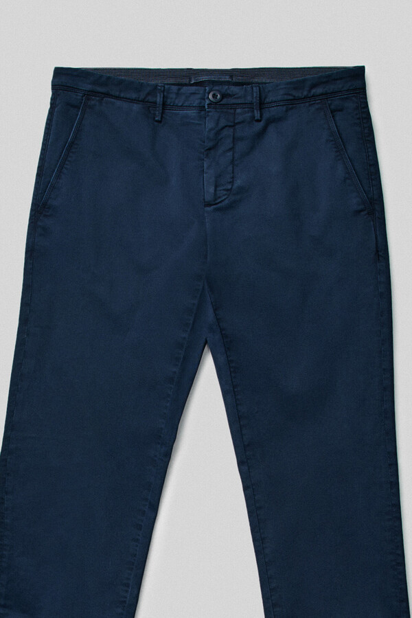 Cortefiel Slim-fit chinos with elasticated waistband Navy