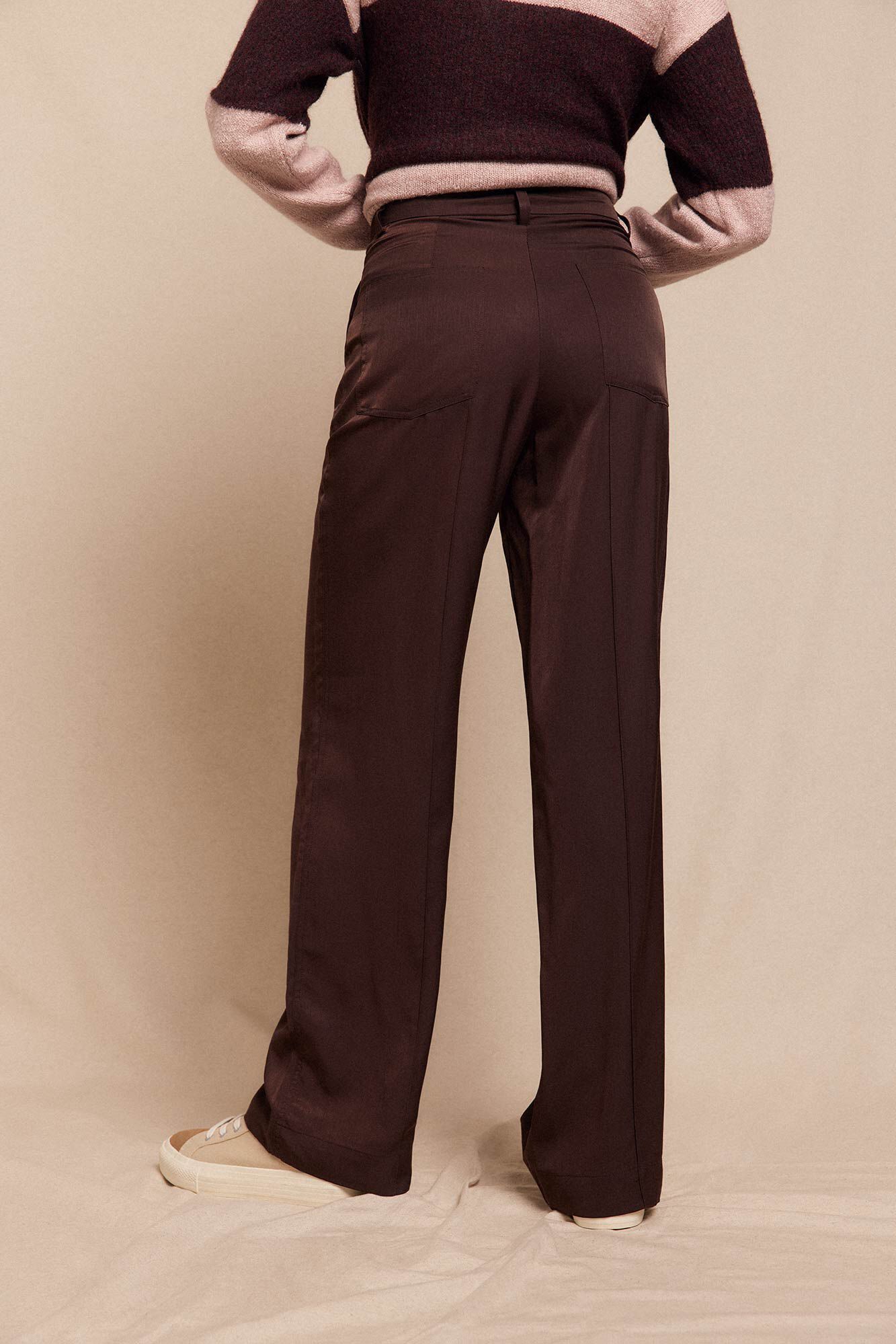 Slowlove Satin pants Dark brown
