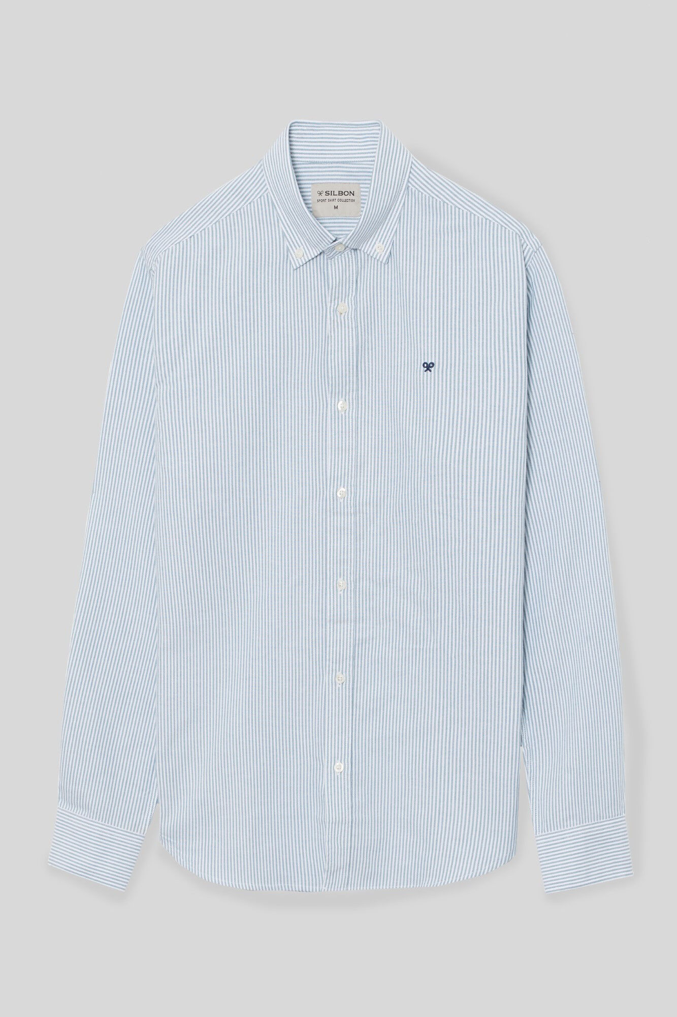 Silbon Camisa sport oxford riscas verde Verde