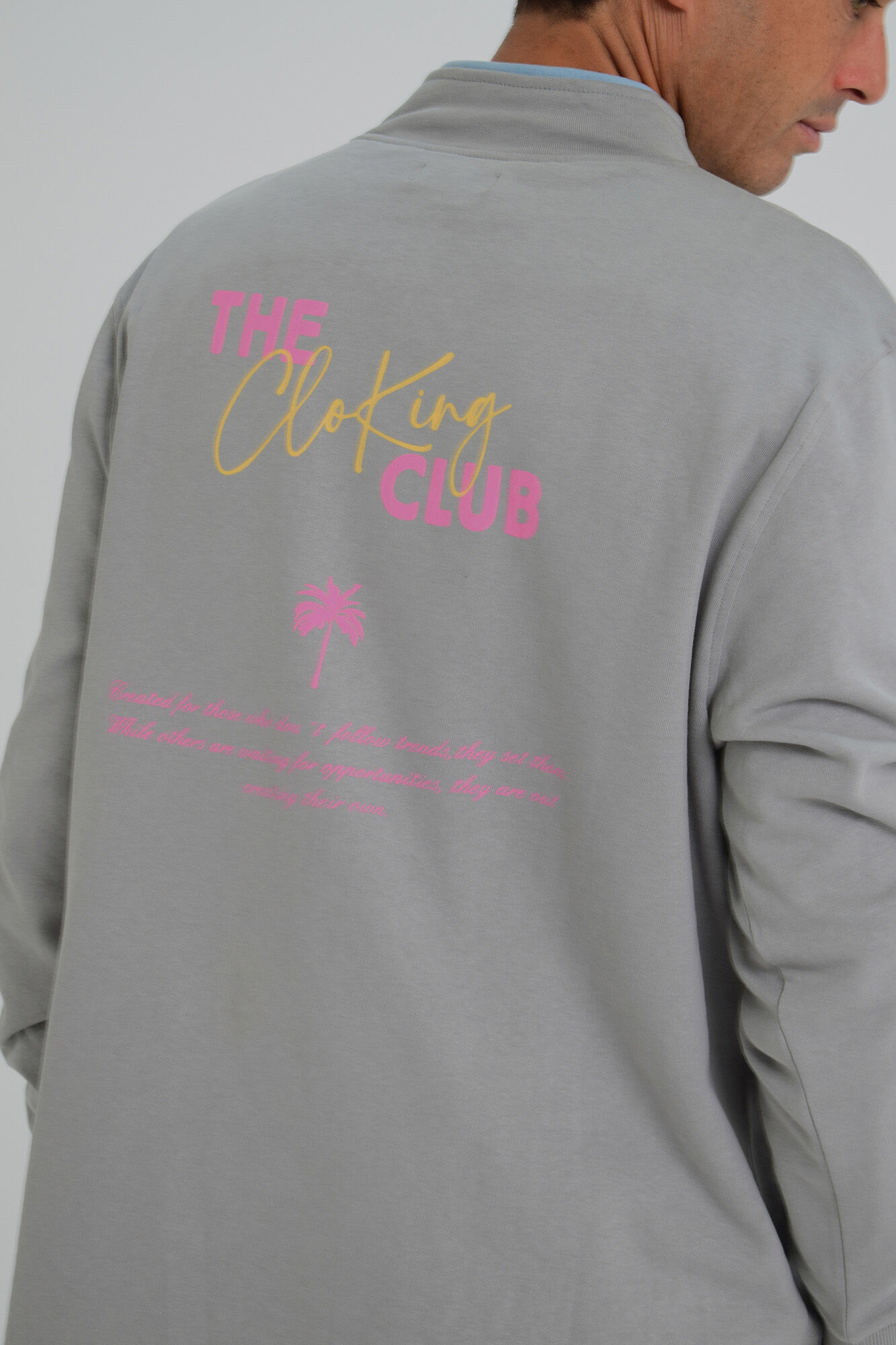 Cloking Moletom Cloking Club com fecho-&eacute;clair Cinzento