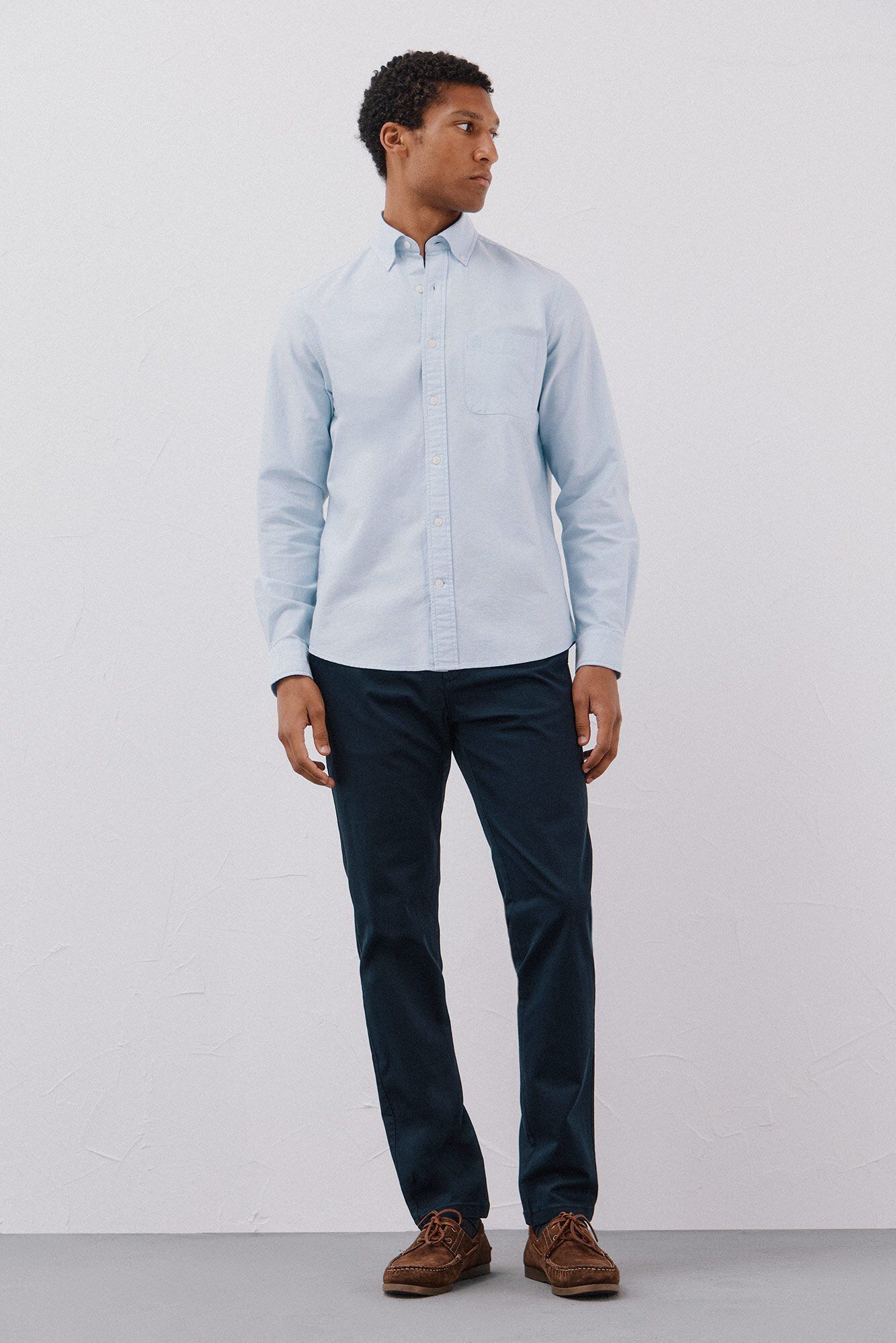 Cortefiel Slim fit lightweight chinos Navy