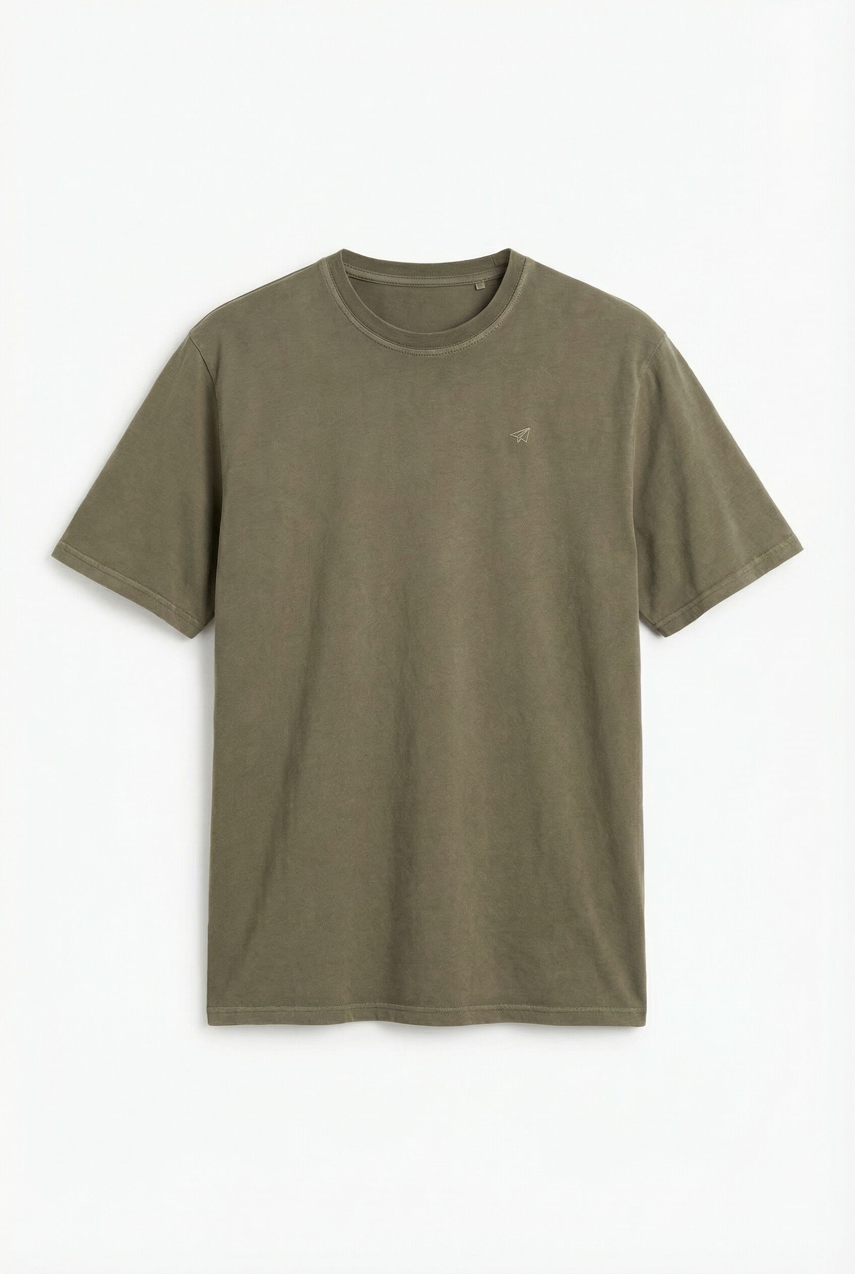 OOTO Camiseta b&aacute;sica lavada Kaki