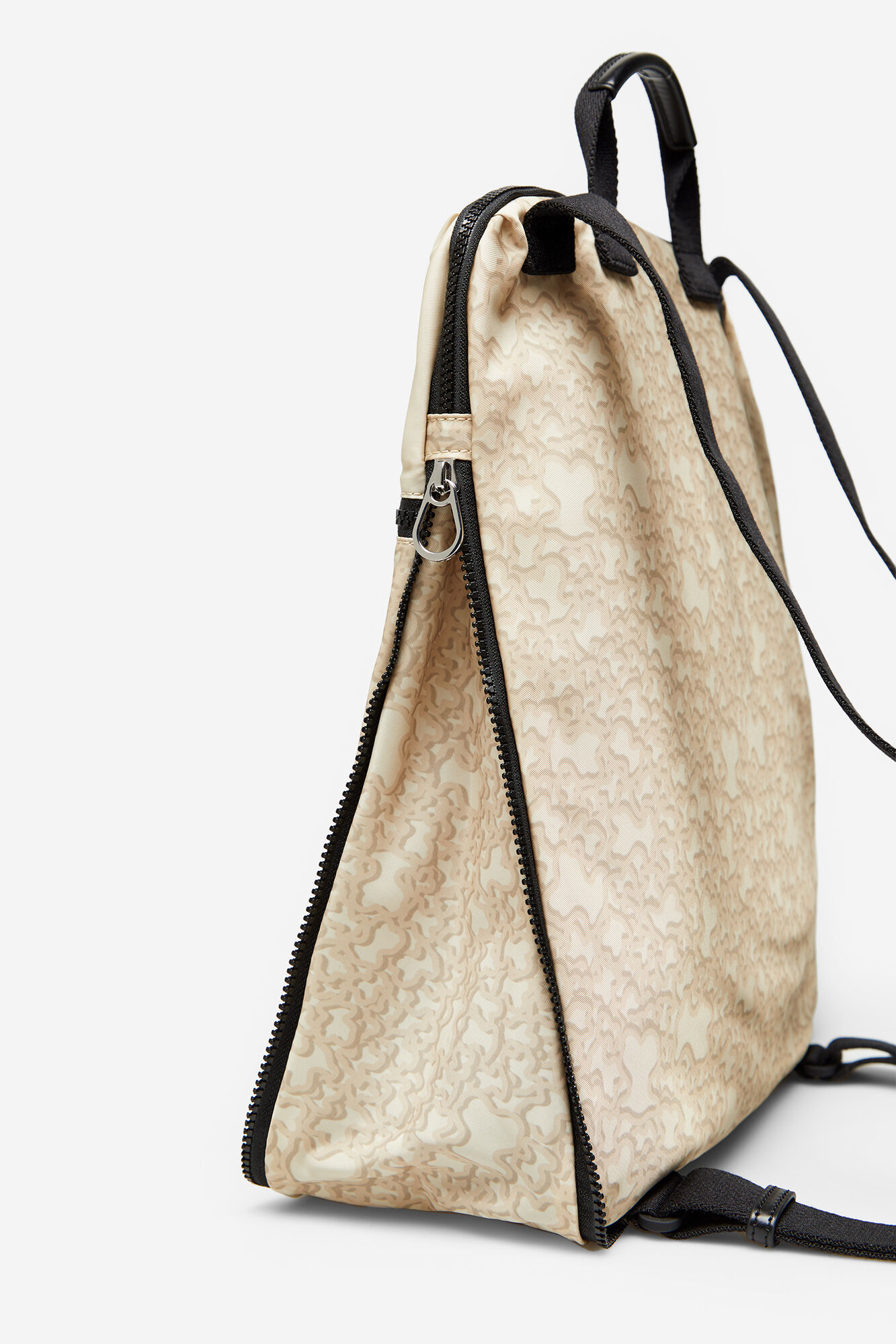 Tous Mochila plana beige Kaos Mini Evolution Nylon Beige