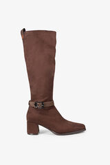 Popa Women's Flare Suede Boot Dark brown