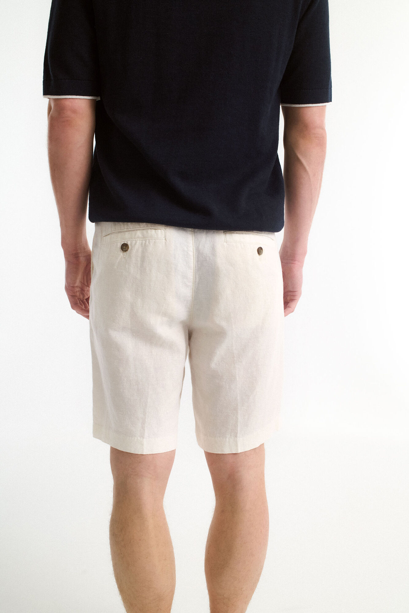 Selected Cal&ccedil;as chino curtas Branco