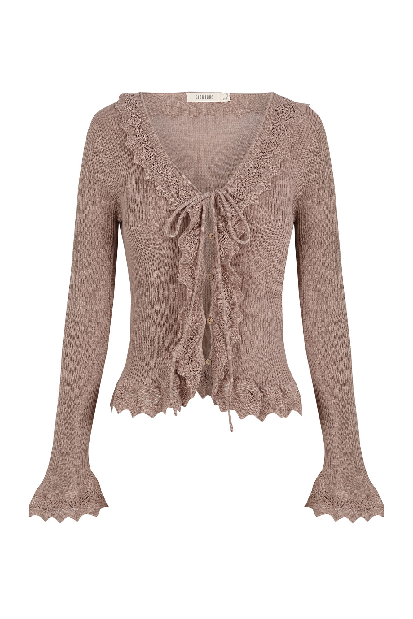 Slowlove Camisola de malha efeito degrad&ecirc; Castanho