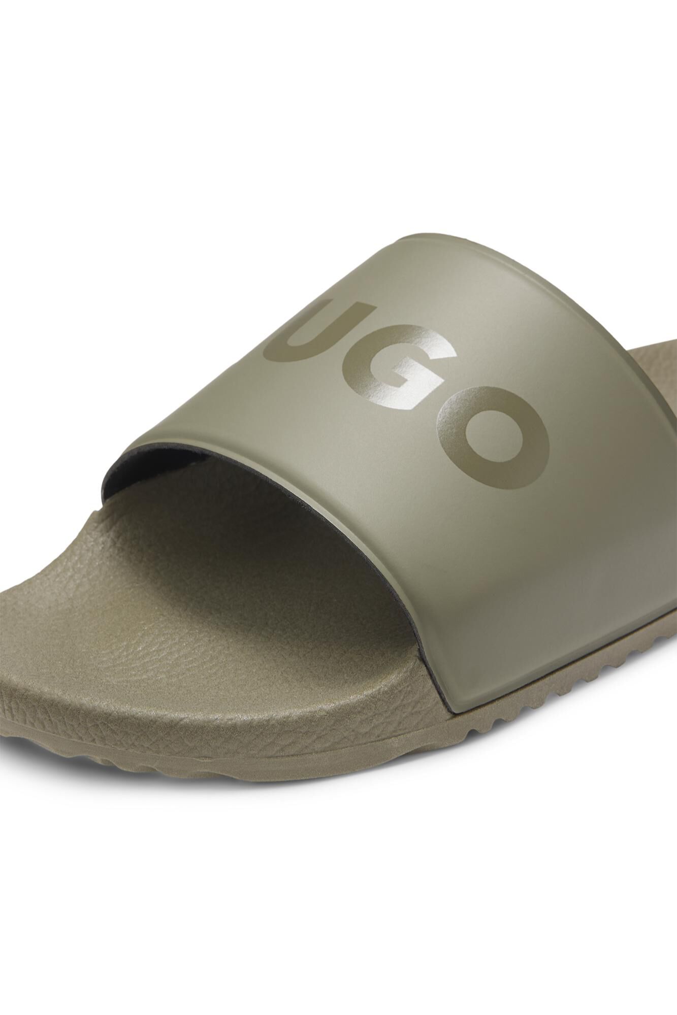 HUGO Chinelo com logo Verde