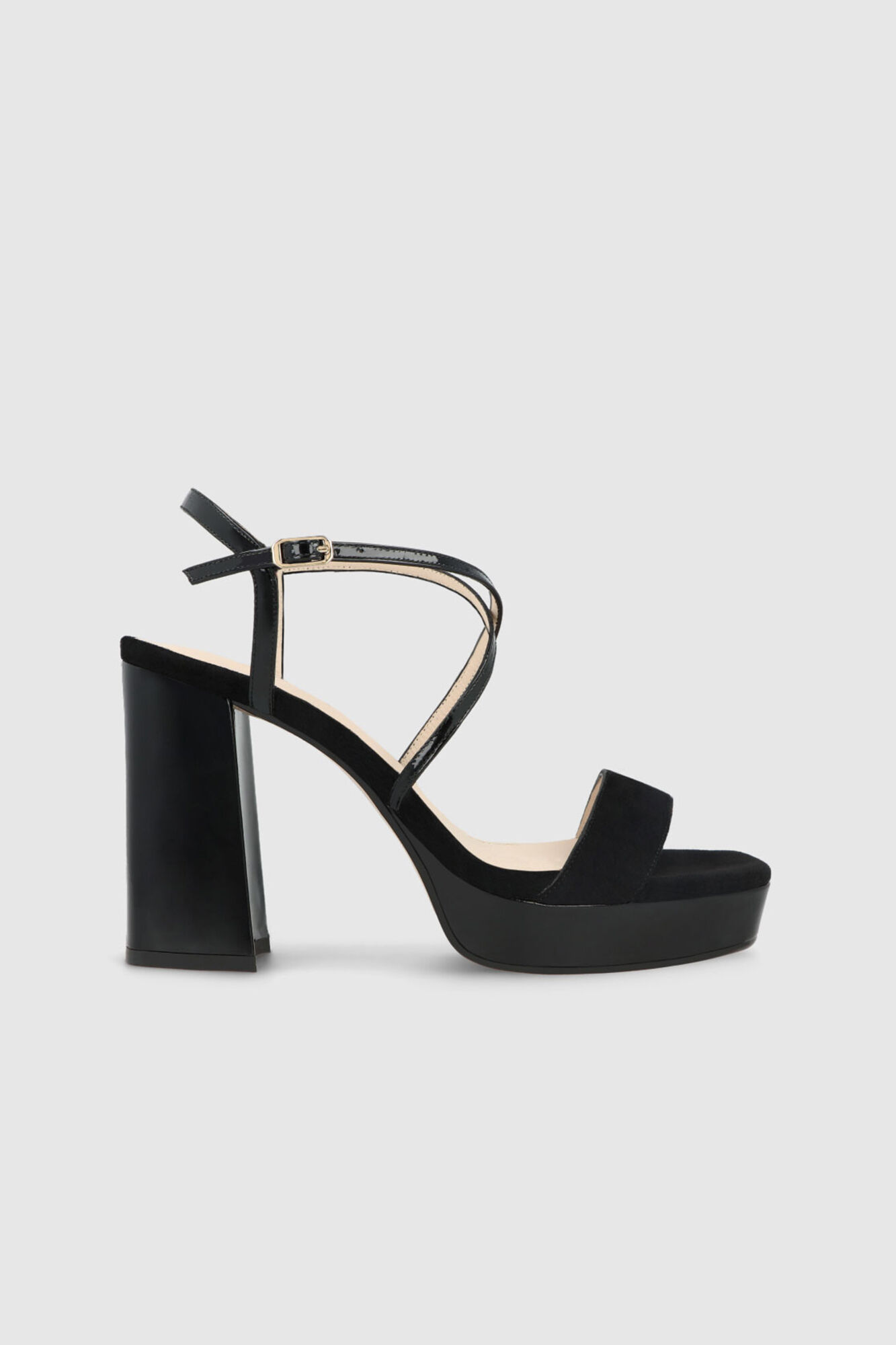 Lodi Platform sandals in black suede Black