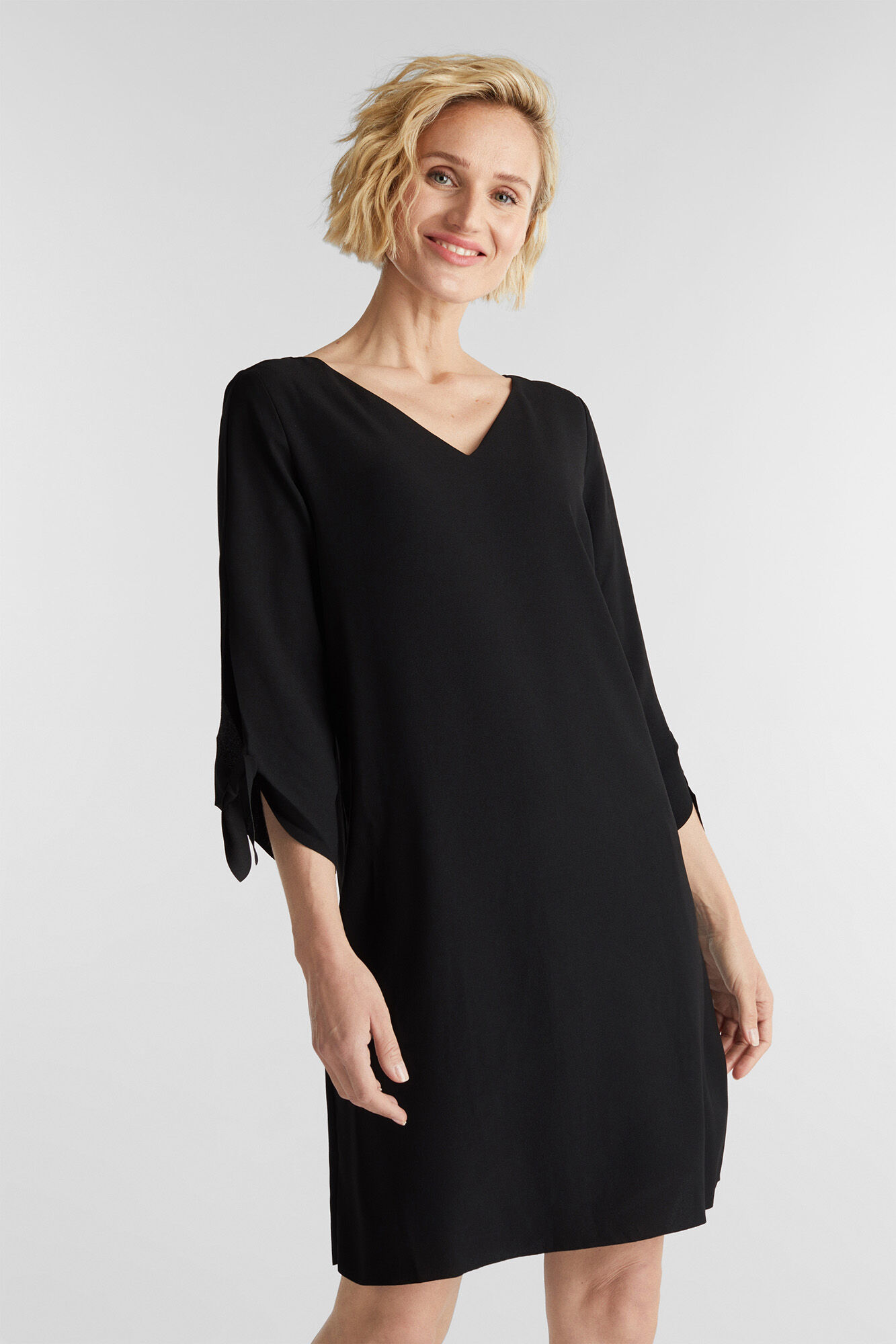 Esprit Loose fit crepe dress Black