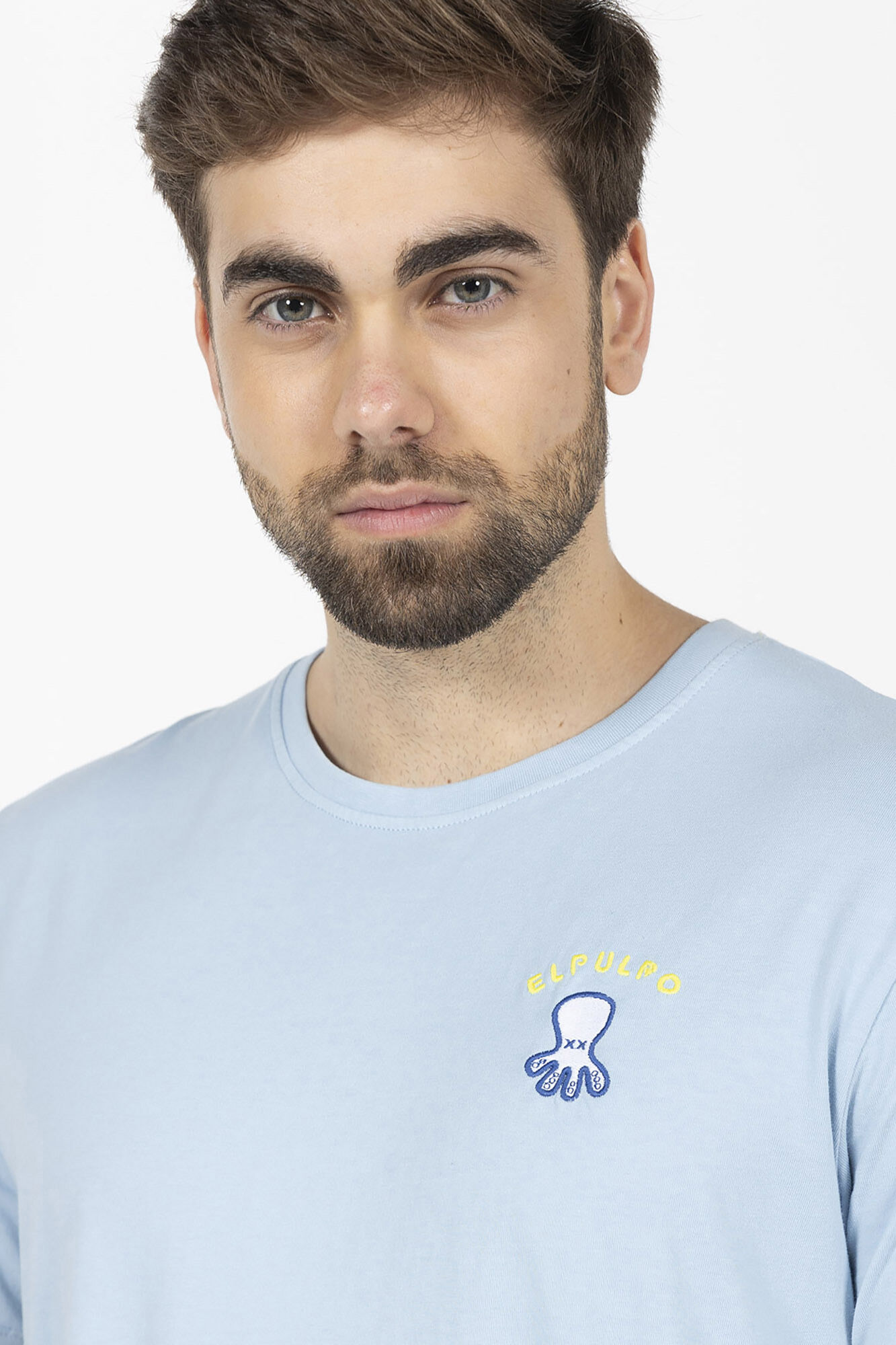 elPulpo Camiseta estampado mensaje Azul