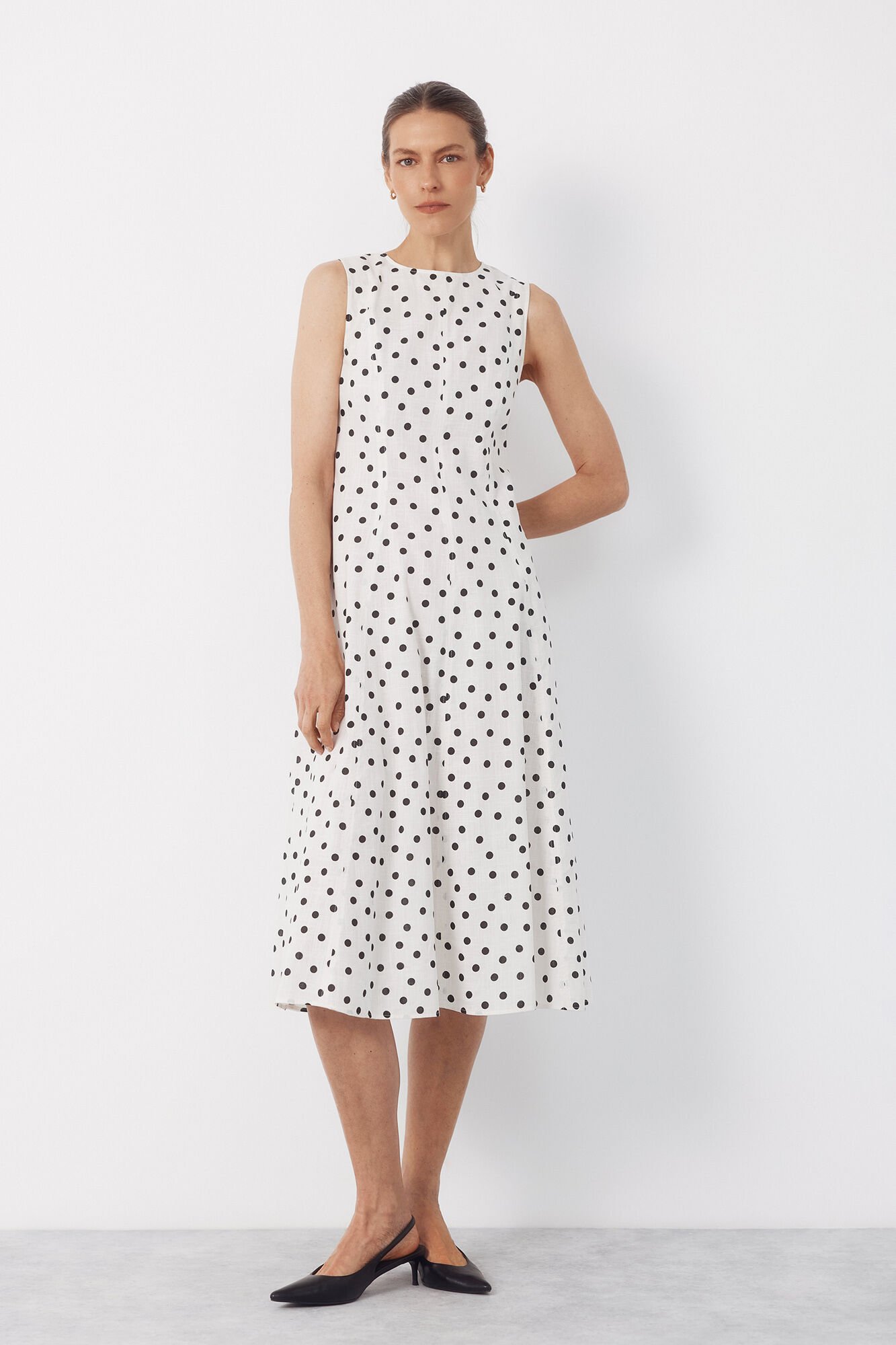 Cortefiel Print flared dress