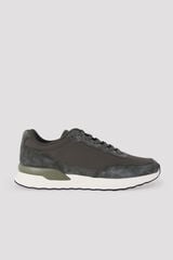 Cortefiel Leather and textile sneaker Kaki