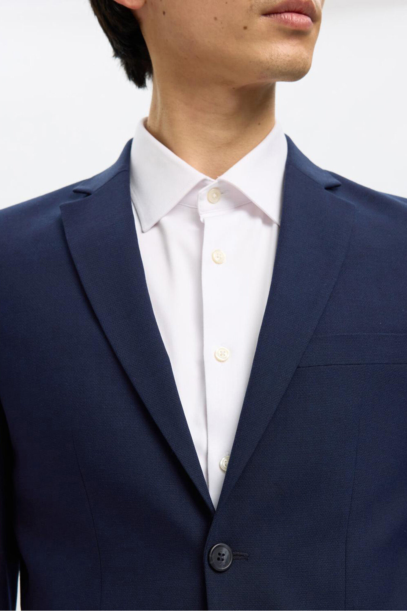 Selected Terno slim fit de duas pe&ccedil;as em l&atilde; fria