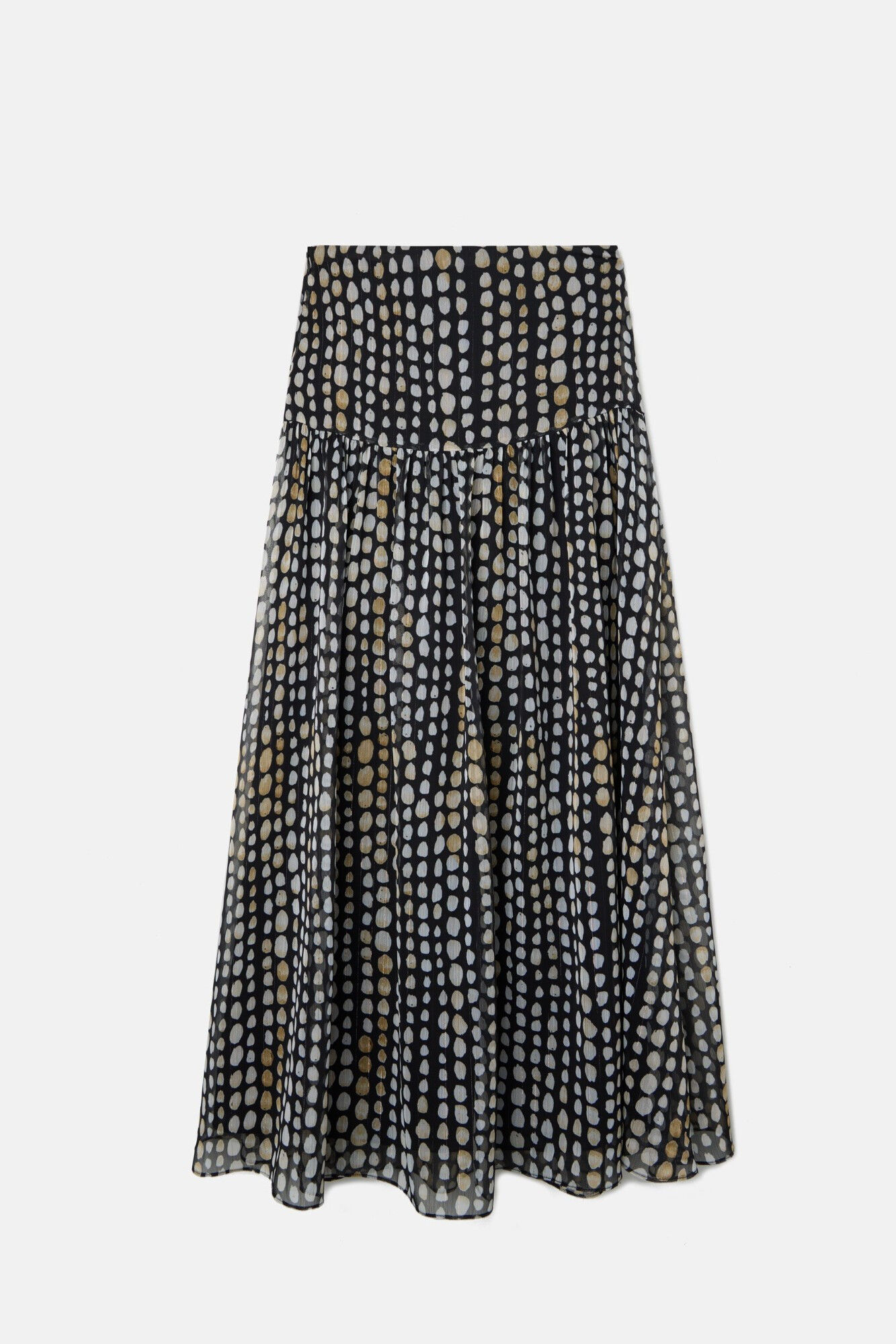 Silbon Falda larga lunares Negro